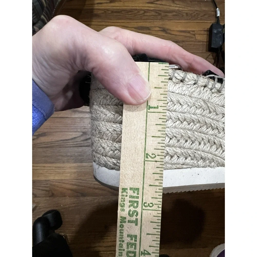 Dolce Vita Black Suede Platform Espadrille Sandals 7.5
